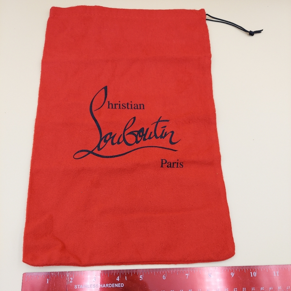 New Christian Louboutin Paris Dustbag Red 9"x14" Drawstring